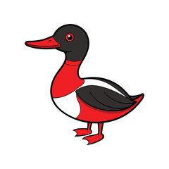  Vivid Red-Breasted Merganser Bird Design
