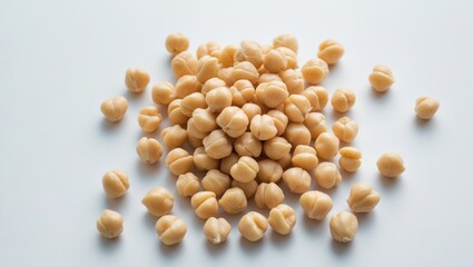 Chickpeas on a white background, isolated.