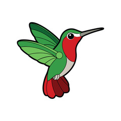 Naklejka premium Ruby-Throated Hummingbird Bird Colorful Illustration