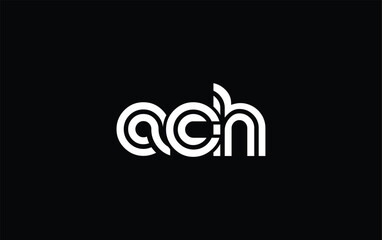 ACH Creative Unique Modern Letter Logo Design. Stylized logo featuring a unique letter design, presenting abstract minimalist aesthetics and modern appeal.