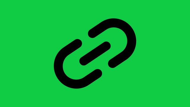 Link Icon Animation | 4K Chain Symbol Motion Graphic on Green Screen
