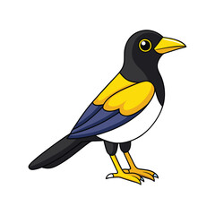  Vivid Yellow-billed Magpie Bird Design