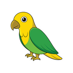  Elegant Yellow-naped Amazon Bird Vector
