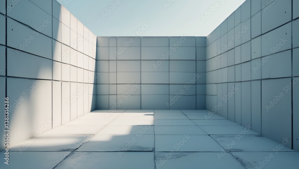 Poster cement block wall pattern and features
