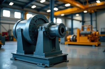 Fototapeta premium inurnal rubber mixer for preparing samples of raw rubber before the press with extruder to unload material on a background of production