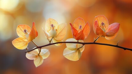 Orange Bougainvillea in Autumn Sunlight: A Botanical Delight