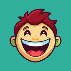 laugh, laughter, funny, joy, fun, humor, lol, giggle, chuckle, hysterical, smile, emotion, happy, comedy, grin, reaction, joke, amusing, silly, cheerful, cartoon, face, vector, illustration, head, art