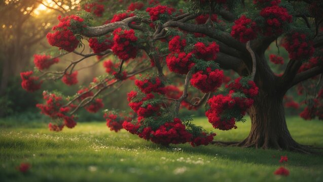 Callistemon viminalis in a garden setting.