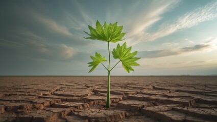 Butterweed plant thriving in agricultural field. Herbicide-resistant weed management, agriculture and farming idea.
