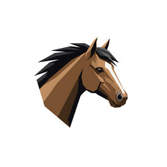 Fototapeta premium Horse head illustration graphic design animal equine mammal polygon art