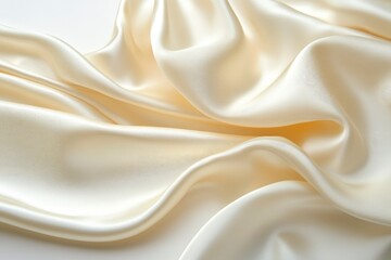 Fototapeta premium Elegant Flowing Silk Fabric Texture Background with Soft Creamy Color
