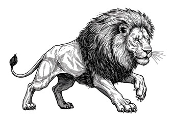 Lion illustration drawing vector art for graphic design and printing