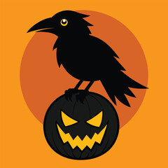 Fototapeta premium halloween pumpkin with bats