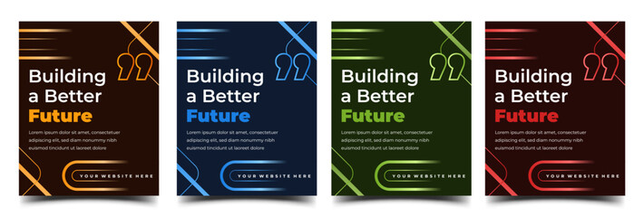 Set of modern banner designs featuring vibrant gradient shape. Usable for social media post, cover, poster, card, banner