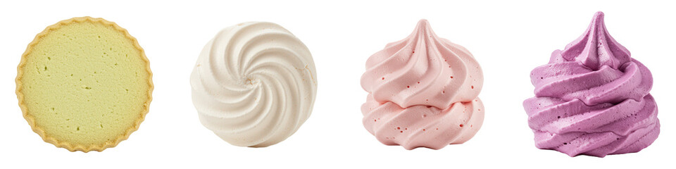 Sweet Delights A Cookie and Colorful Meringues.