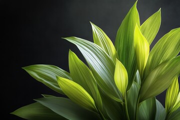 Obraz premium Vibrant Green Ivy Leaves Showcasing Intricate Vein Patterns in Natural Light