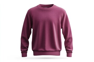 Maroon Sweatshirt Isolated on White Background for Fashion Apparel Mockups