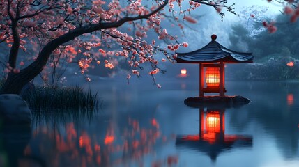 A delicate Chinese fan with ornate red and gold patterns lying on a smooth silk tablecloth