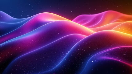 Abstract Neon Waves: A Symphony of Color and Light