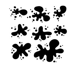 Naklejka premium black and white ink splashes vector illustration