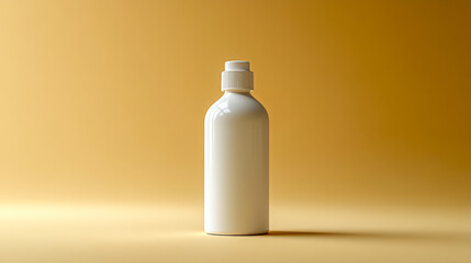 Correction fluid bottle stands upright against a smooth, warm-toned background highlighting its sleek design and function