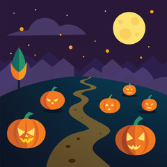 halloween background with pumpkins