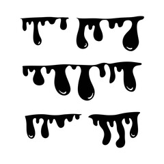 set a water droplets vector illustration of an abstract black and white