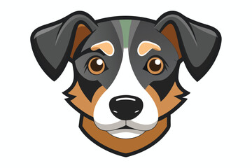 Cartoon Dog Face with Amber Eyes