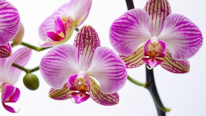 Obraz premium Pink Orchid Flower on a white background in isolation.