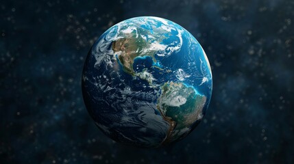 Obraz premium Beautiful view of Earth showcasing its vibrant landscapes and diverse ecosystems from a cosmic perspective