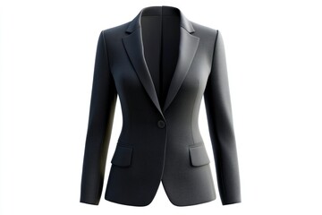 Black Business Suit Jacket Isolated on White Background for Professional Attire