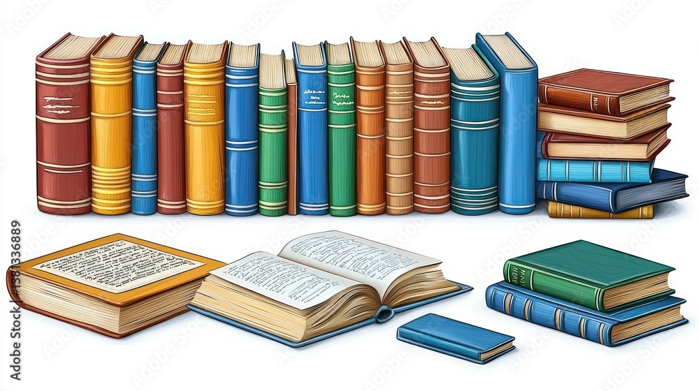Poster collection of books: a colorful array of literature