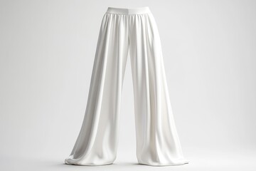 Elegant Wide Leg Pants in White Fabric for Women's Fashion