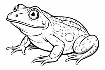 coloring page line art the african bullfrog vector