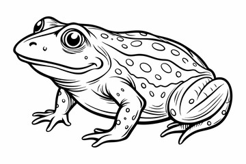 coloring page line art the african bullfrog vector