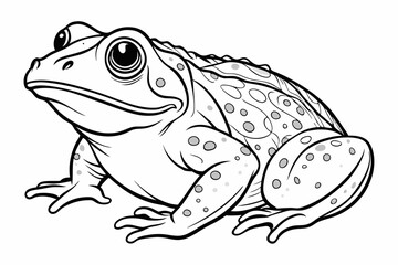 coloring page line art the african bullfrog vector