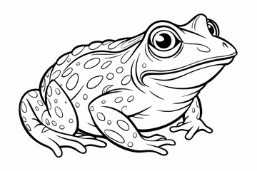 coloring page line art the african bullfrog vector