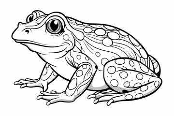 coloring page line art the african bullfrog vector