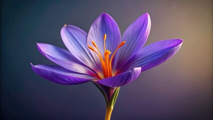 Naklejka premium Stunning Cobra Saffron Flower: AI Generated Image, Rule of Thirds Composition, Studio Photography