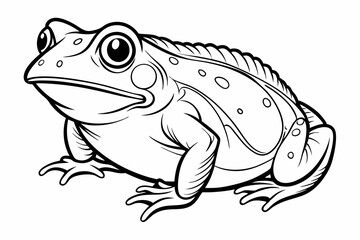 coloring page line art the african bullfrog vector
