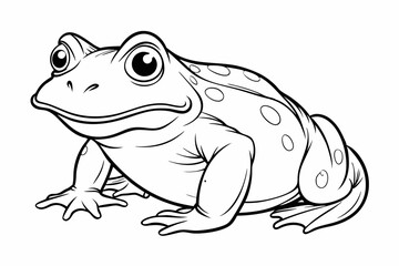coloring page line art the african bullfrog vector