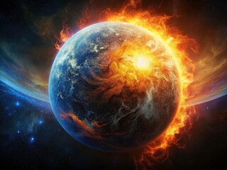 Stunning Earth & Solar Wind: Low Light Planetary Atmosphere Interaction