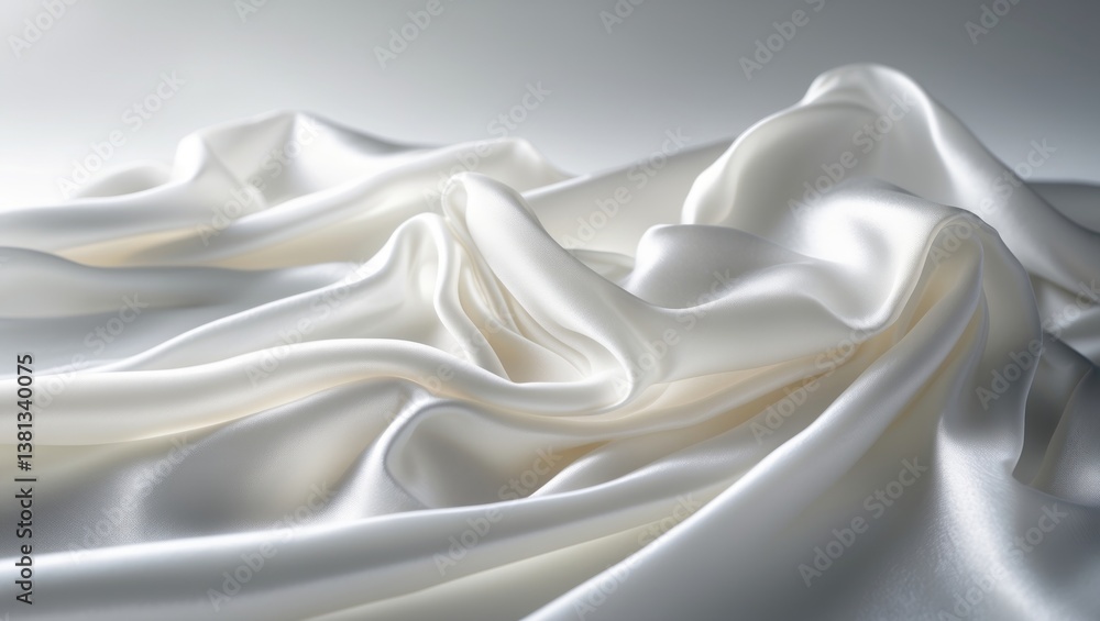 Poster luxurious shiny black and gray satin fabric texture with an abstract design, featuring beautiful sof