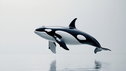 Killer whale on a white background, featured in isolation.