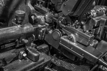 detail of a historic cam-operated automatic lathe