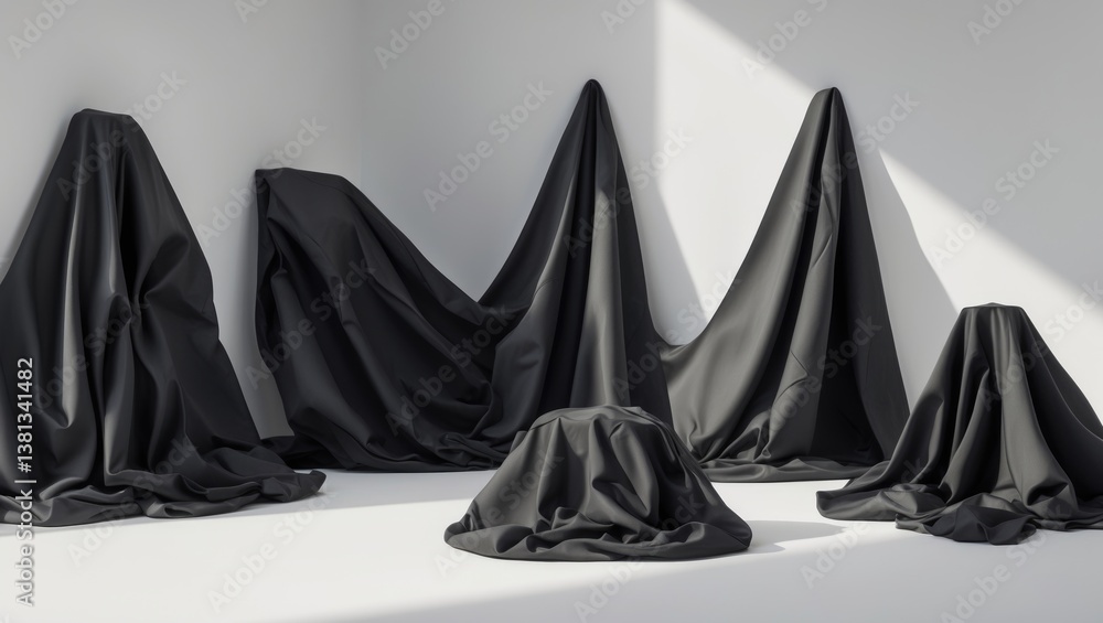 Poster crumpled and creased blank black paper texture isolated on a background with a clipping path.