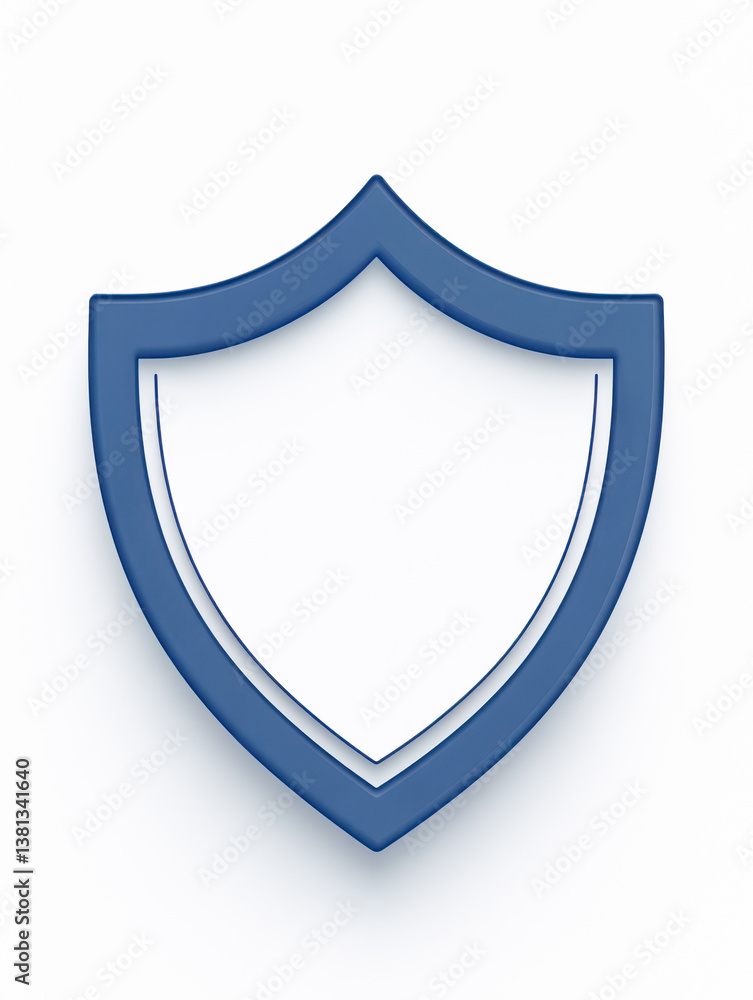 Poster minimalist shield design representing protection and security in a sleek style