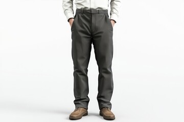 Man Wearing Gray Pants and Dress Shoes with Hands in Pockets