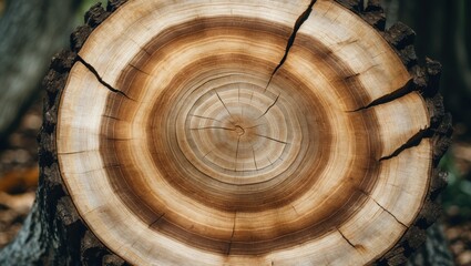 Naklejka premium Circular piece of wood, large in size.