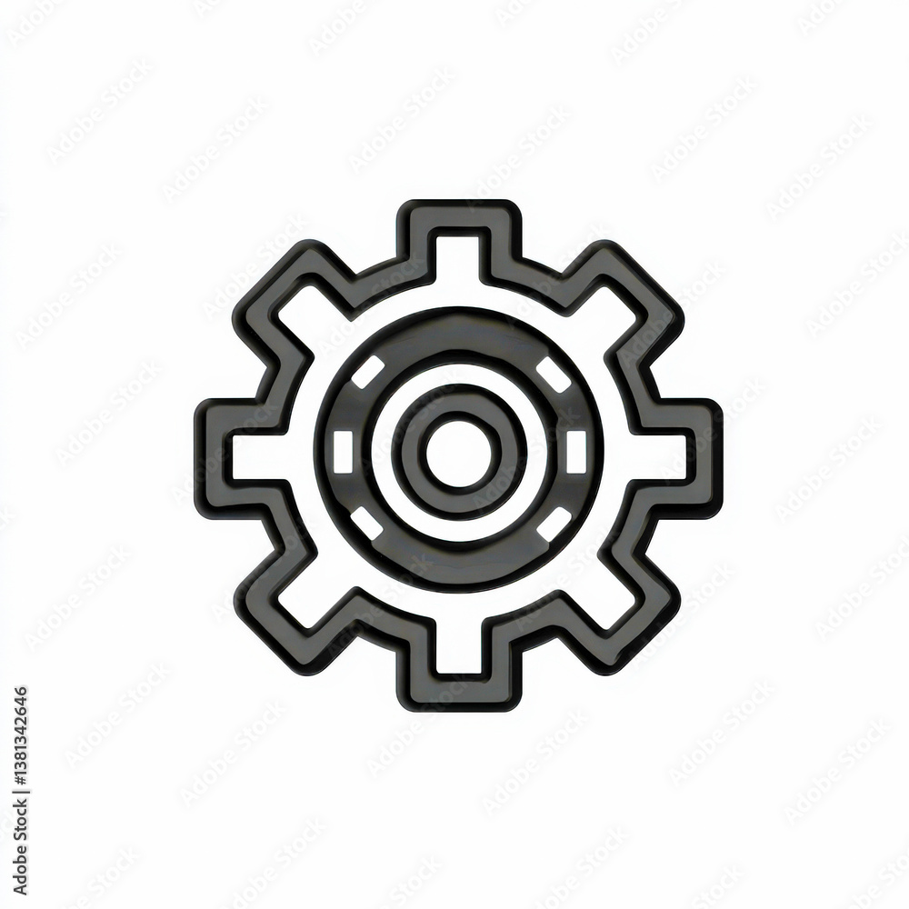 Poster minimalist settings icon representing configurations and adjustments in a clean and modern style